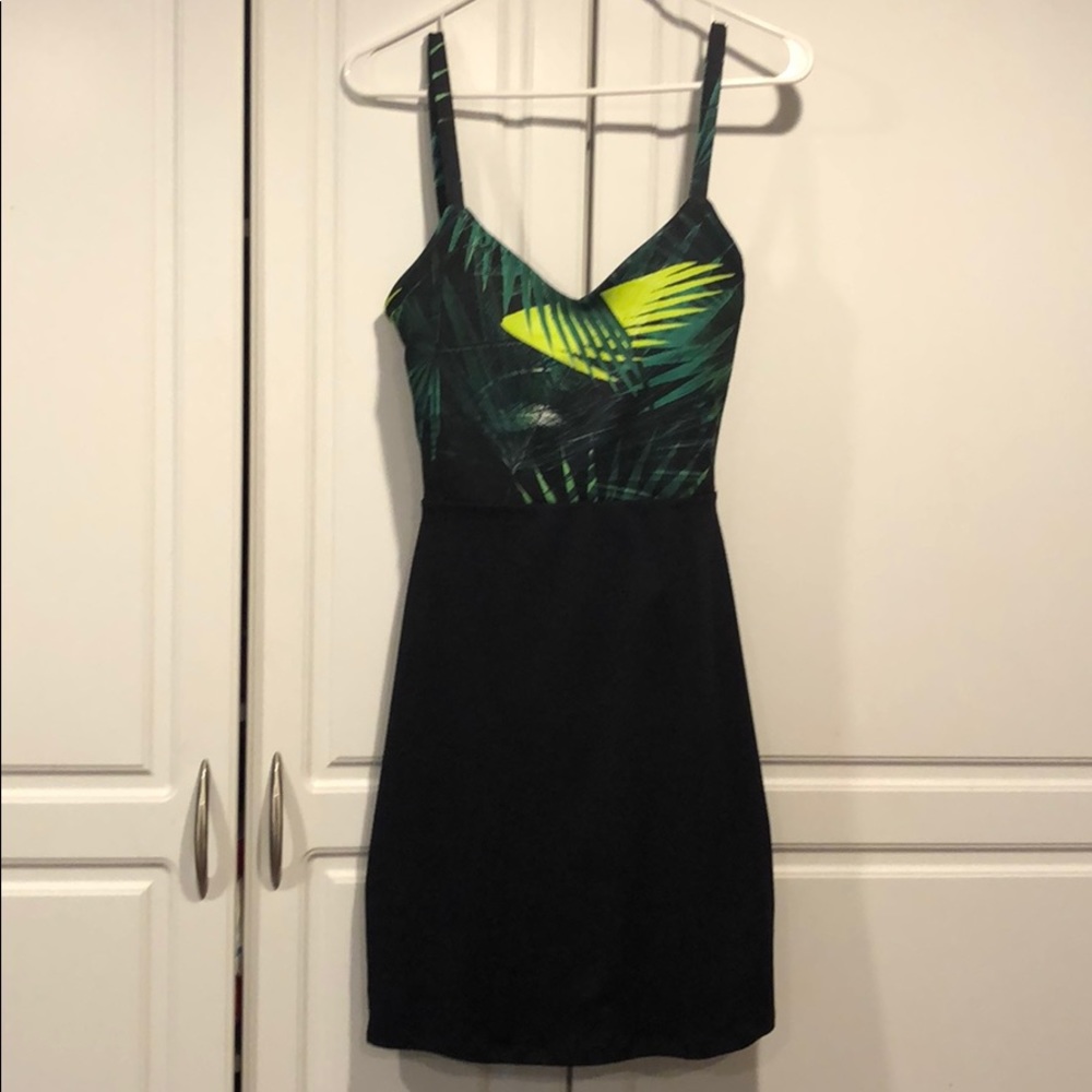 Black and green dress